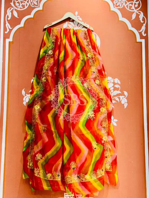 DARBARI GEORGETTE LEHERIYA SAREE