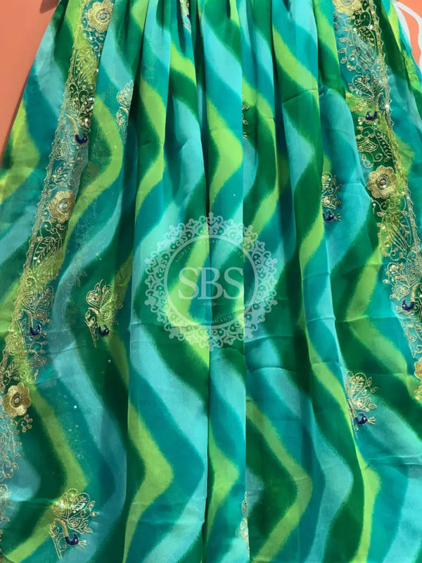 DARBARI GEORGETTE LEHERIYA SAREE