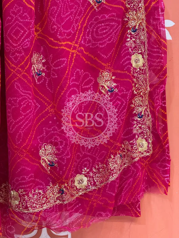 DARBARI GEORGETTE LEHERIYA SAREE