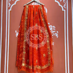 DARBARI GEORGETTE LEHERIYA SAREE