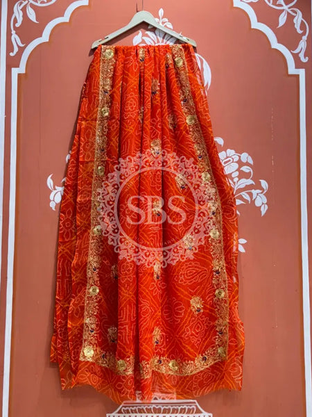 DARBARI GEORGETTE LEHERIYA SAREE