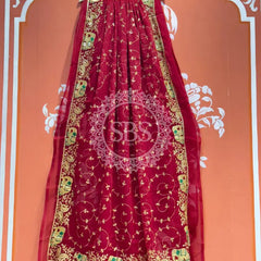 DARBARI GEORGETTE LEHERIYA SAREE