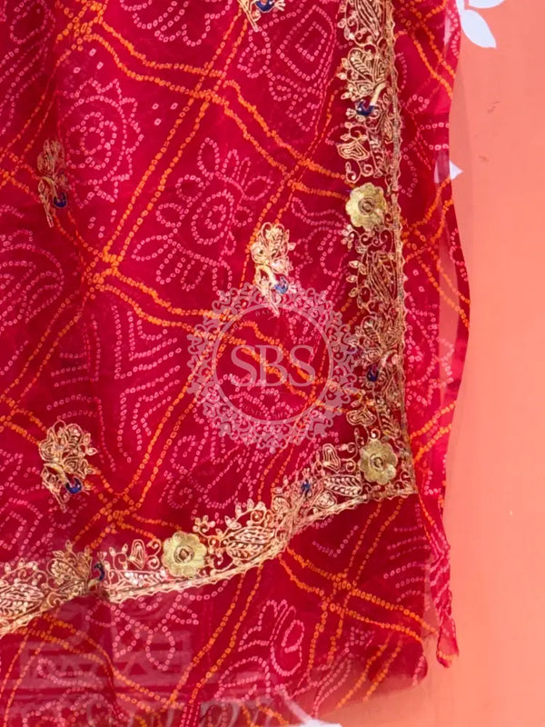 DARBARI GEORGETTE LEHERIYA SAREE