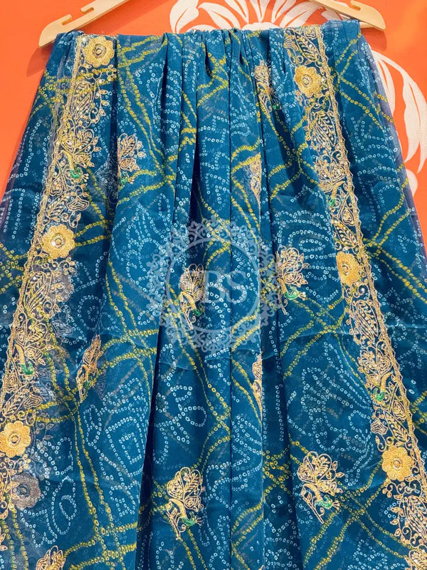 DARBARI GEORGETTE LEHERIYA SAREE