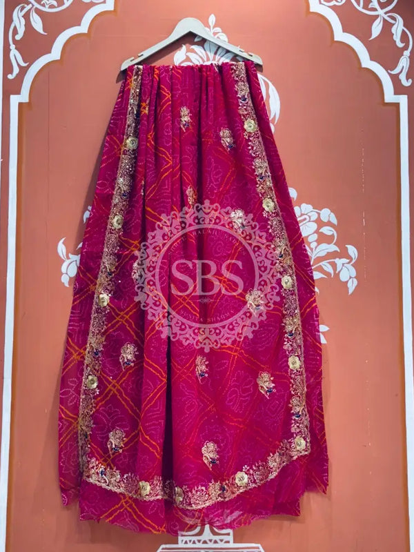 DARBARI GEORGETTE LEHERIYA SAREE