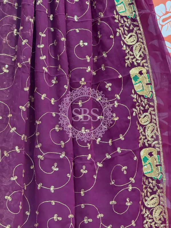 DARBARI GEORGETTE LEHERIYA SAREE