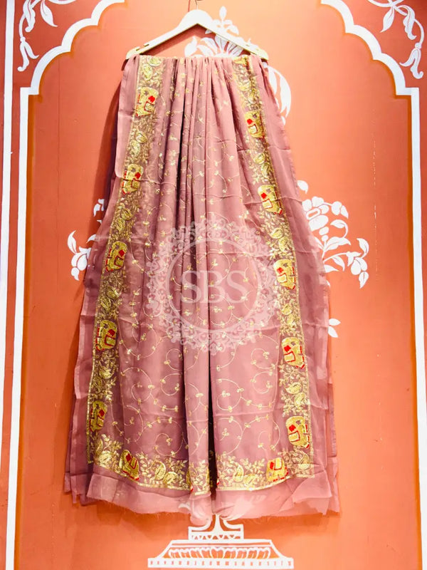 DARBARI GEORGETTE LEHERIYA SAREE