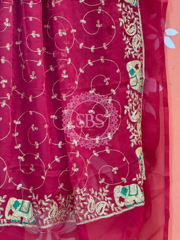 DARBARI GEORGETTE LEHERIYA SAREE