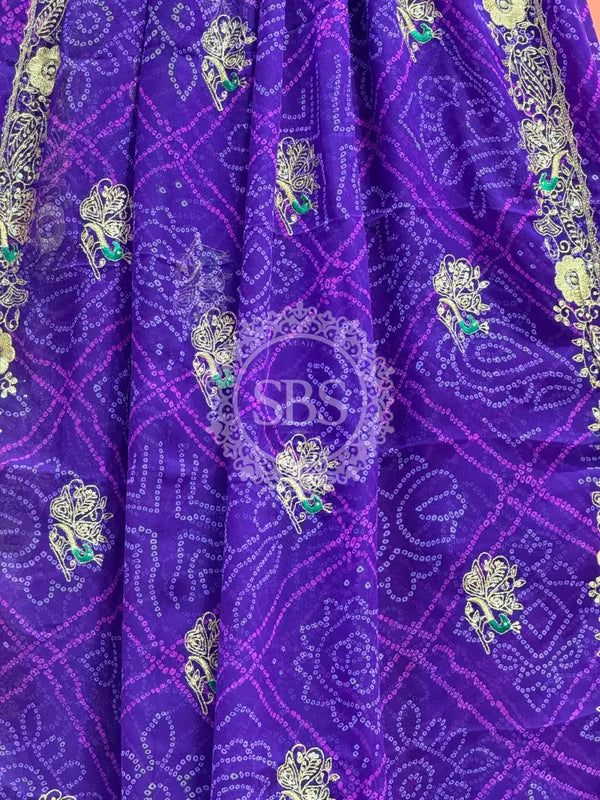 DARBARI GEORGETTE LEHERIYA SAREE