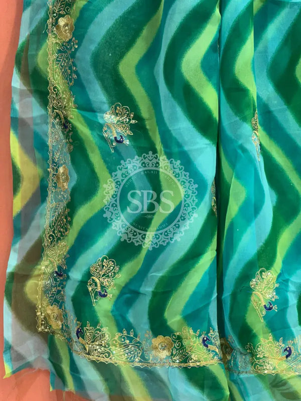 DARBARI GEORGETTE LEHERIYA SAREE