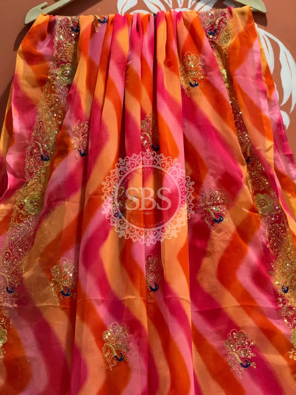 DARBARI GEORGETTE LEHERIYA SAREE