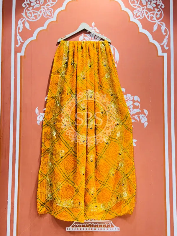 DARBARI GEORGETTE LEHERIYA SAREE