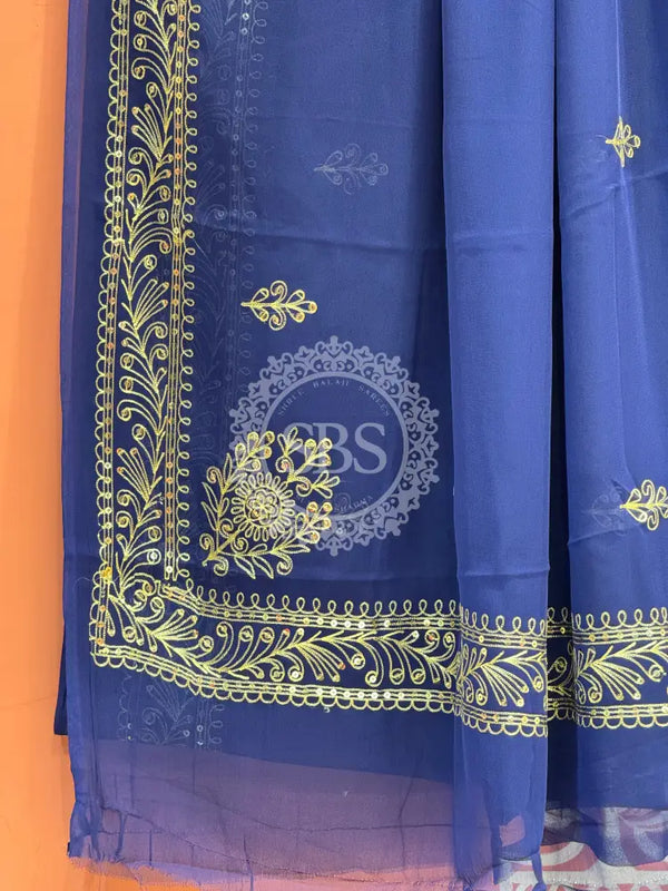 DARBARI GEORGETTE LEHERIYA SAREE