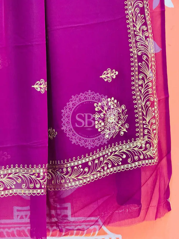 DARBARI GEORGETTE LEHERIYA SAREE