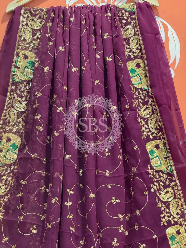 DARBARI GEORGETTE LEHERIYA SAREE