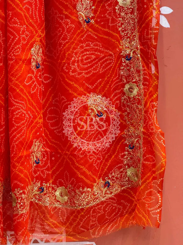 DARBARI GEORGETTE LEHERIYA SAREE