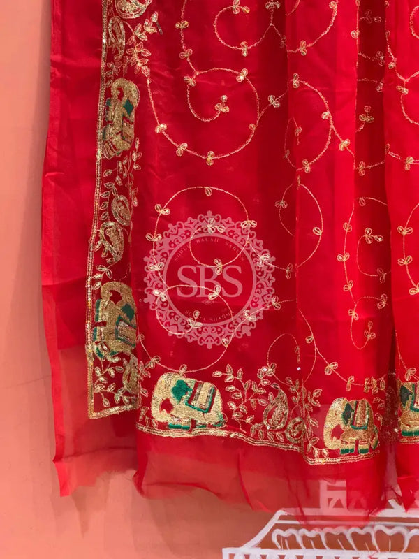 DARBARI GEORGETTE LEHERIYA SAREE