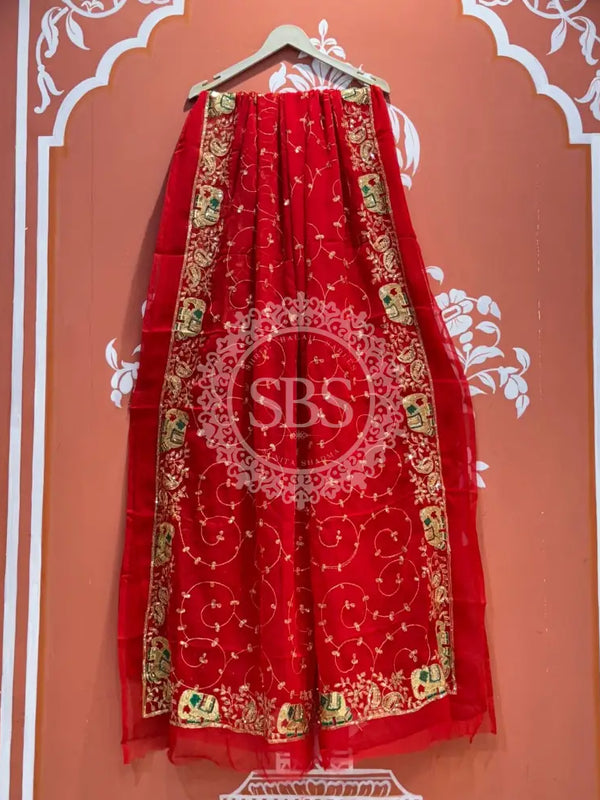 DARBARI GEORGETTE LEHERIYA SAREE