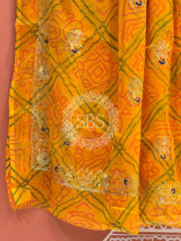 DARBARI GEORGETTE LEHERIYA SAREE