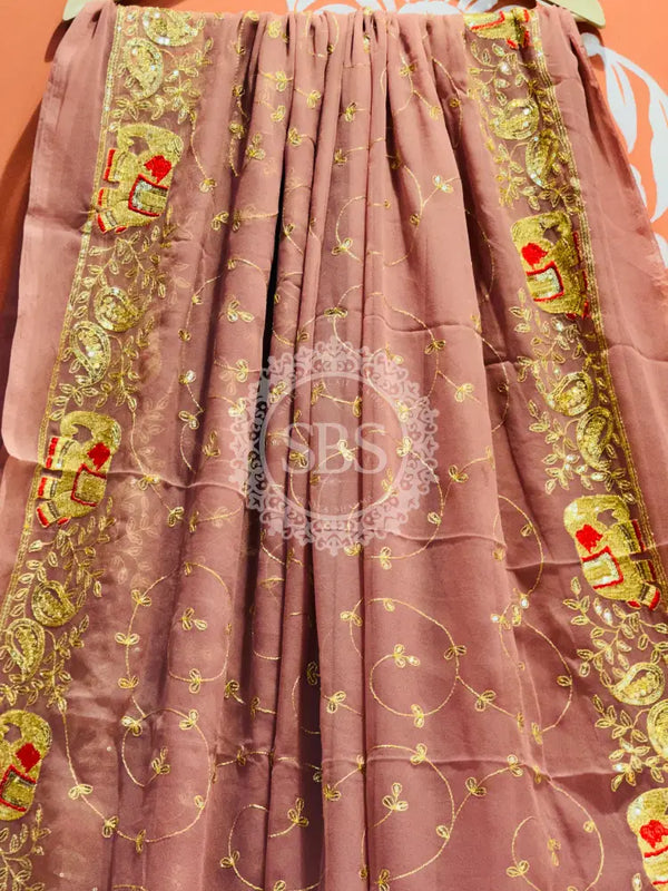 DARBARI GEORGETTE LEHERIYA SAREE
