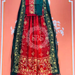 DARBARI GEORGETTE LEHERIYA SAREE Green / Free Size