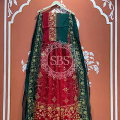 DARBARI GEORGETTE LEHERIYA SAREE Green / Free Size