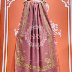 DARBARI GEORGETTE LEHERIYA SAREE Peach / Free Size