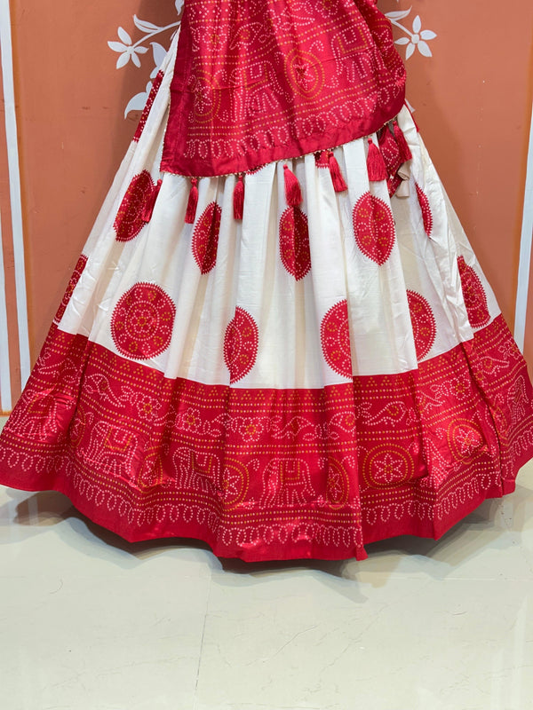 TUSSAR SILK GUJRATI BOOTA LEHENGA