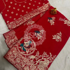 DOLA SILK MINA ZARI SAREES Maroon / Free Size