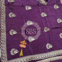 Elegant Pure Silk Handcrafted Saree with Traditional Gota Work Border