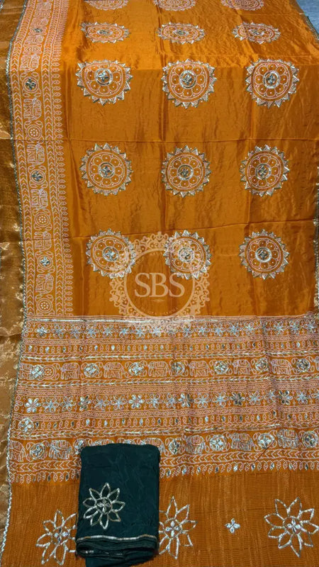 ELEPHANT ZARI BHANDEJ SAREE