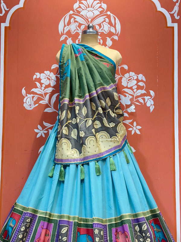 TUSSAR SILK GUJRATI LEHENGA