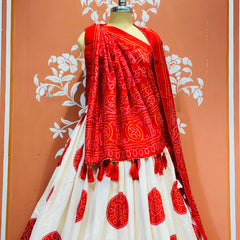 TUSSAR SILK GUJRATI BOOTA LEHENGA