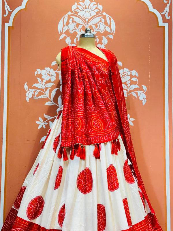 TUSSAR SILK GUJRATI BOOTA LEHENGA