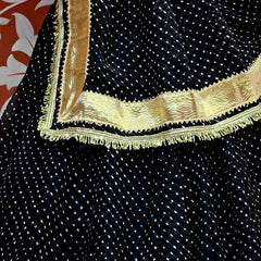 MIDNIGHT BLACK MOTHRA GOTA FULL FLARED LEHENGA