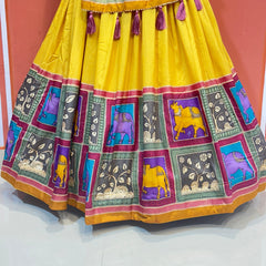 TUSSAR SILK GUJRATI LEHENGA