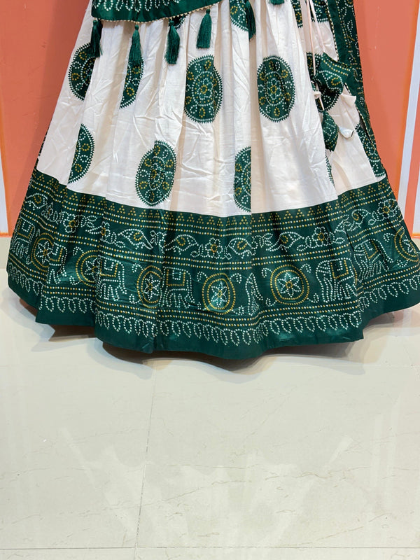 TUSSAR SILK GUJRATI BOOTA LEHENGA