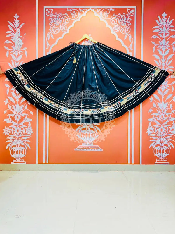 GARBA DANDIYA SKIRTS FOR NAVRATRI WITH UNSTITCHED BLOUSE BLACK 2