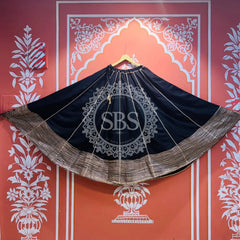 GARBA DANDIYA SKIRTS FOR NAVRATRI WITH UNSTITCHED BLOUSE Black