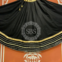 GARBA DANDIYA SKIRTS FOR NAVRATRI WITH UNSTITCHED BLOUSE Black