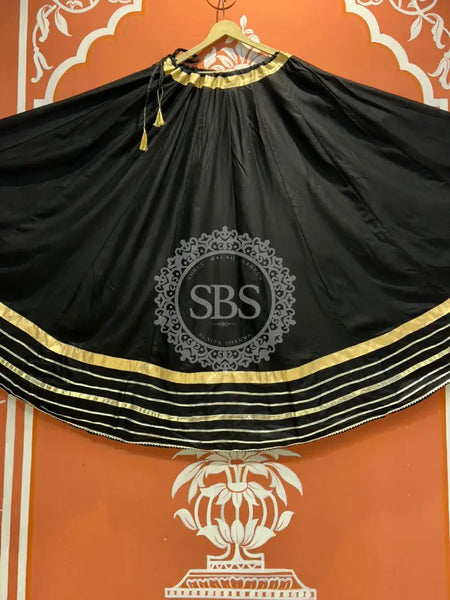 GARBA DANDIYA SKIRTS FOR NAVRATRI WITH UNSTITCHED BLOUSE Black
