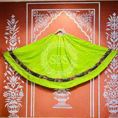 GARBA DANDIYA SKIRTS FOR NAVRATRI WITH UNSTITCHED BLOUSE GREEN 2