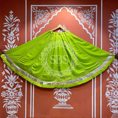 GARBA DANDIYA SKIRTS FOR NAVRATRI WITH UNSTITCHED BLOUSE Green