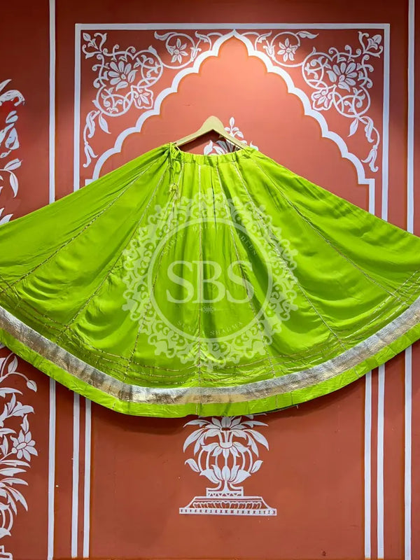 GARBA DANDIYA SKIRTS FOR NAVRATRI WITH UNSTITCHED BLOUSE Green