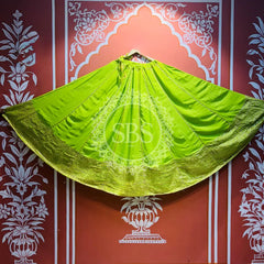 GARBA DANDIYA SKIRTS FOR NAVRATRI WITH UNSTITCHED BLOUSE Green