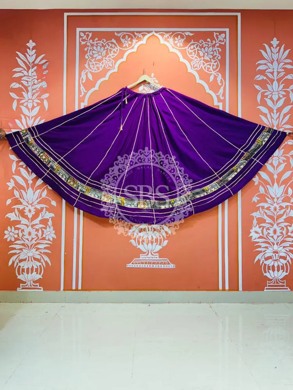GARBA DANDIYA SKIRTS FOR NAVRATRI WITH UNSTITCHED BLOUSE PURPLE 2