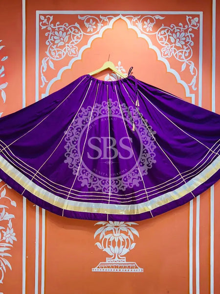 GARBA DANDIYA SKIRTS FOR NAVRATRI WITH UNSTITCHED BLOUSE Purple
