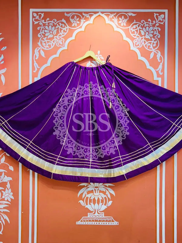 GARBA DANDIYA SKIRTS FOR NAVRATRI WITH UNSTITCHED BLOUSE Purple