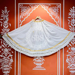 GARBA DANDIYA SKIRTS FOR NAVRATRI WITH UNSTITCHED BLOUSE White