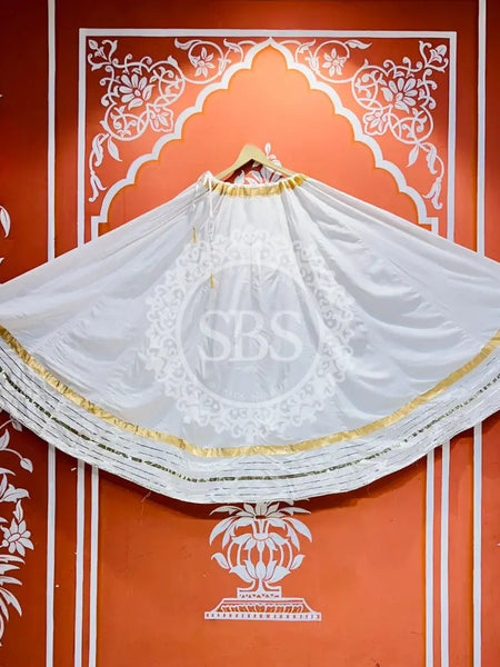 GARBA DANDIYA SKIRTS FOR NAVRATRI WITH UNSTITCHED BLOUSE White